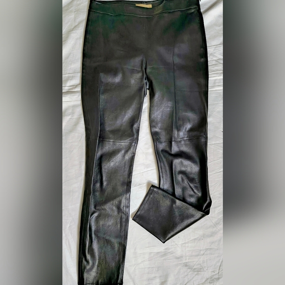 Talbots Lambskin Black Leather Pants NWOT